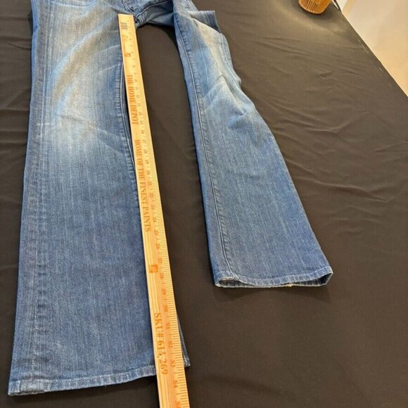 7 for all Mankind Women's Lowrise bootcut rhinestone pocket jeans size 26 Y2K - Picture 13 of 16